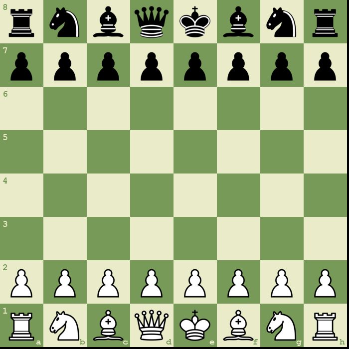 The opening position, drawn by the engine itself